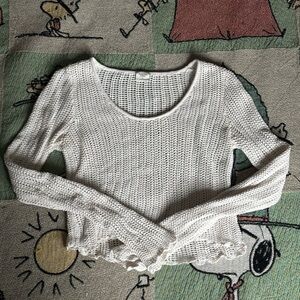 Abercrombie & Fitch White Crochet Top